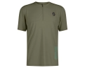 T-shirt manches courtes Homme TRAIL VERTIC ZIP Vert Foin/Noir - Image 1/2